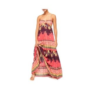 NWT Free People Give A Little Maxi Dress Berry Combo Size L
